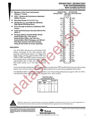 SN74AHC16541DL datasheet  